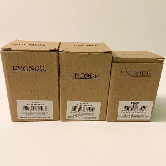 Russ Berrie Lot of  3 Encore Christmas Ornaments Yellow Labrador and Bone - Picture 9 of 9